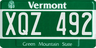 VT license plate XQZ492