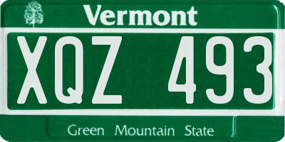 VT license plate XQZ493