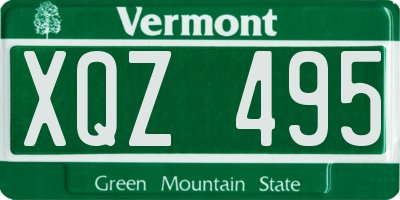 VT license plate XQZ495