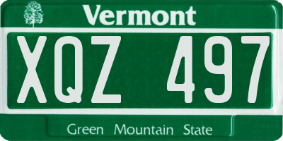 VT license plate XQZ497