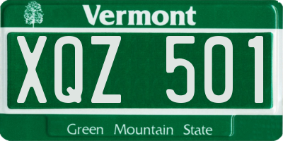 VT license plate XQZ501