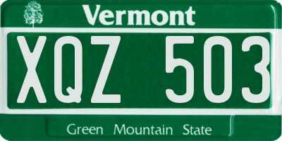 VT license plate XQZ503