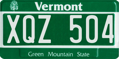 VT license plate XQZ504