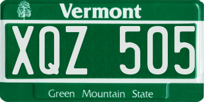 VT license plate XQZ505