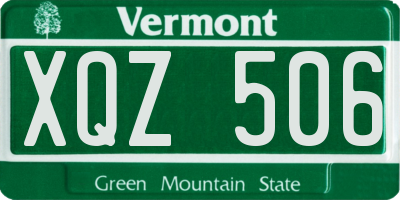 VT license plate XQZ506