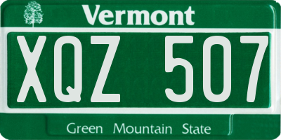 VT license plate XQZ507