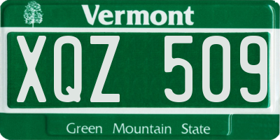 VT license plate XQZ509