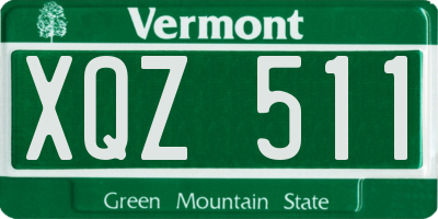 VT license plate XQZ511