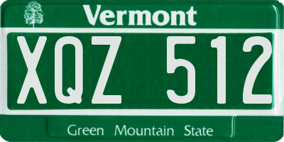 VT license plate XQZ512