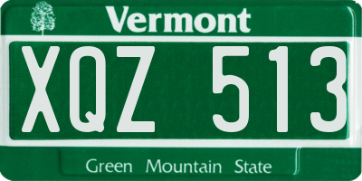 VT license plate XQZ513