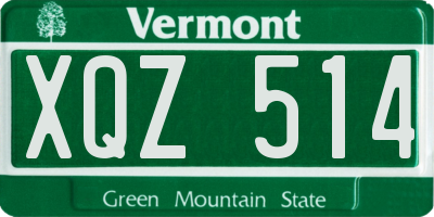 VT license plate XQZ514