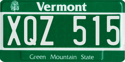 VT license plate XQZ515