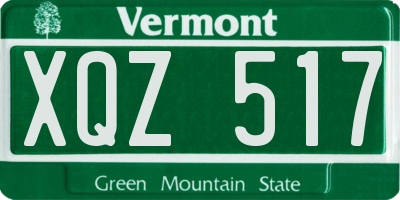 VT license plate XQZ517