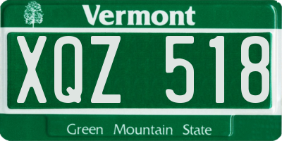 VT license plate XQZ518