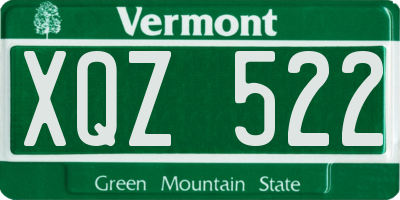 VT license plate XQZ522