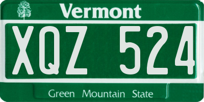 VT license plate XQZ524