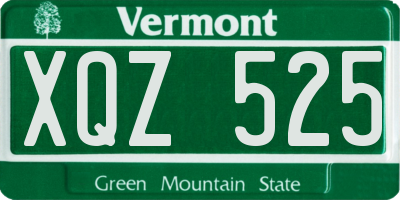 VT license plate XQZ525