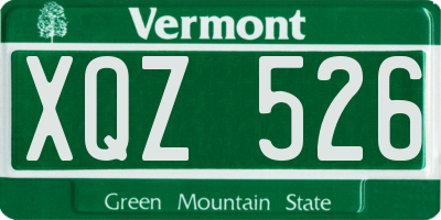 VT license plate XQZ526