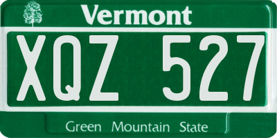 VT license plate XQZ527