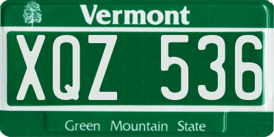 VT license plate XQZ536
