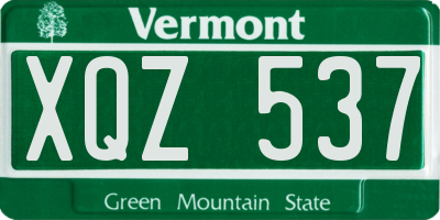 VT license plate XQZ537