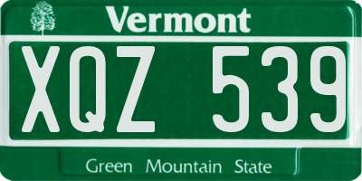 VT license plate XQZ539
