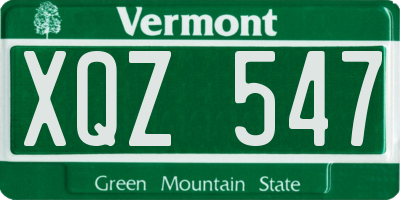 VT license plate XQZ547