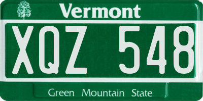 VT license plate XQZ548