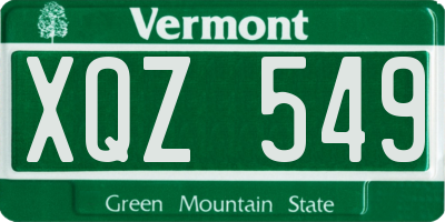 VT license plate XQZ549