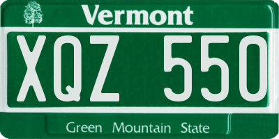 VT license plate XQZ550