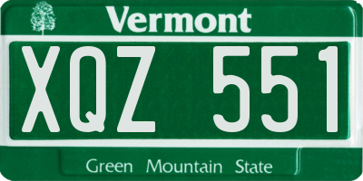 VT license plate XQZ551
