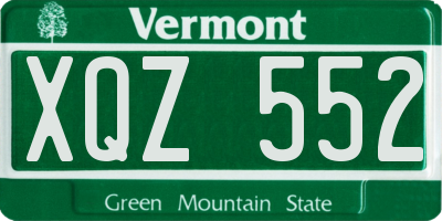 VT license plate XQZ552