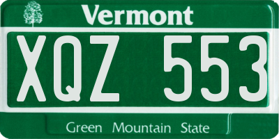 VT license plate XQZ553