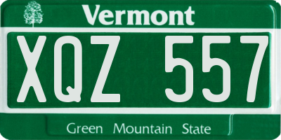 VT license plate XQZ557
