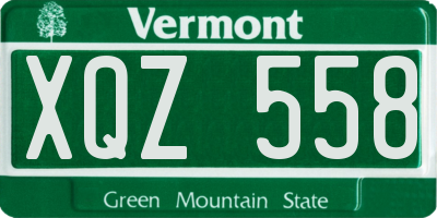 VT license plate XQZ558