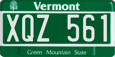 VT license plate XQZ561
