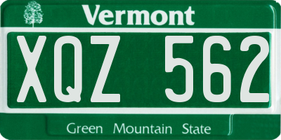 VT license plate XQZ562
