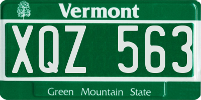 VT license plate XQZ563