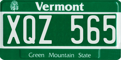 VT license plate XQZ565