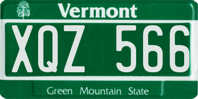 VT license plate XQZ566