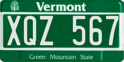 VT license plate XQZ567