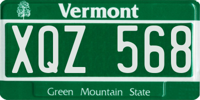 VT license plate XQZ568