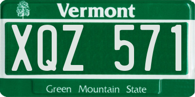 VT license plate XQZ571