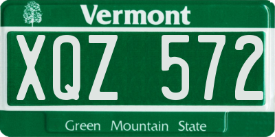 VT license plate XQZ572