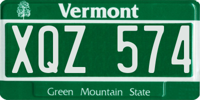 VT license plate XQZ574