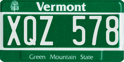 VT license plate XQZ578