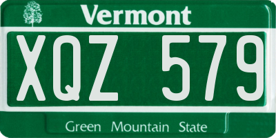 VT license plate XQZ579