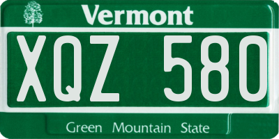 VT license plate XQZ580