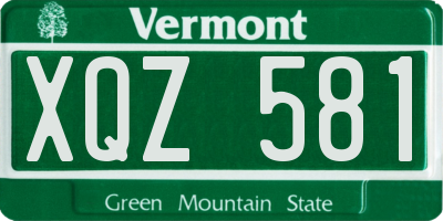 VT license plate XQZ581