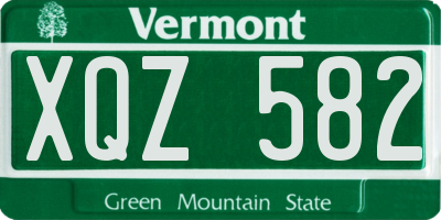 VT license plate XQZ582